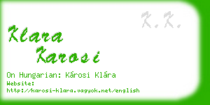 klara karosi business card